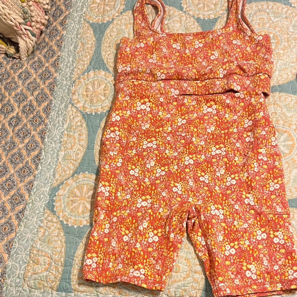 LOFT Kids Floral Red Romper